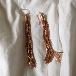 Rose gold tassel earrings